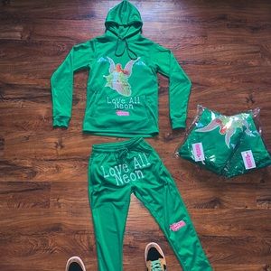 “Love All Neon” Green Jumpsuit